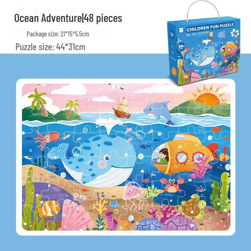 Kids' Large Piece Jigsaw Puzzle Box for Ages 3-6: Perfect for Kindergarten, Holiday Gifts, and Early Learning