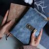 PU Leather Cover Diary Book with Lock Simple Atmosphere A5 Notebook  Classroom
