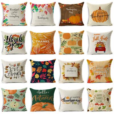 New Thanksgiving Pumpkin Linen Pillow Cover Festive Home Decoration Pillow Cushion Cover