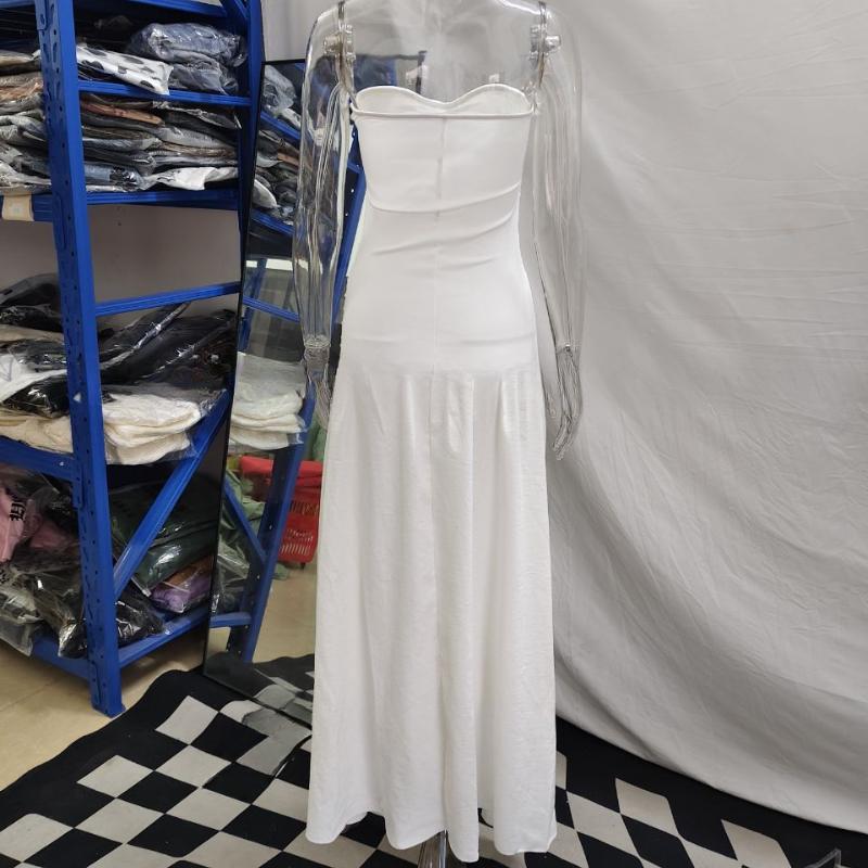 European and American Summer Beach Style Strapless Hollow Dress for Women's Wear