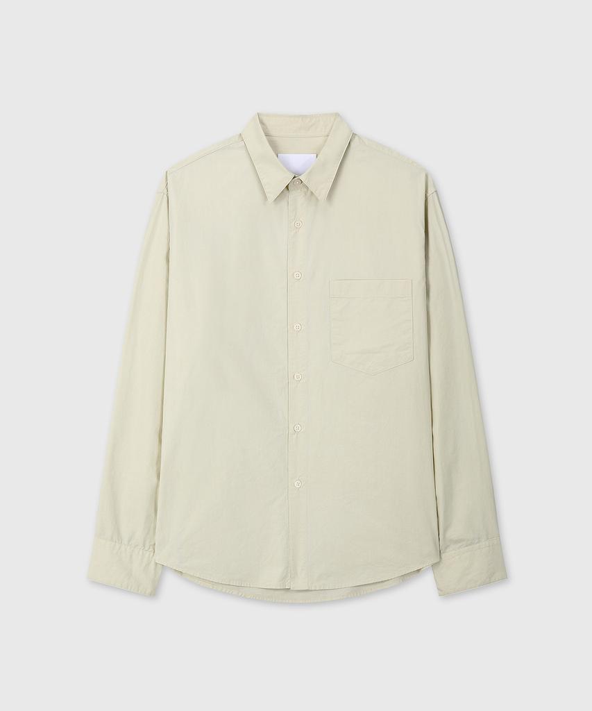 DIVEIN Washed Standard Cotton Shirts (Light Yellow)