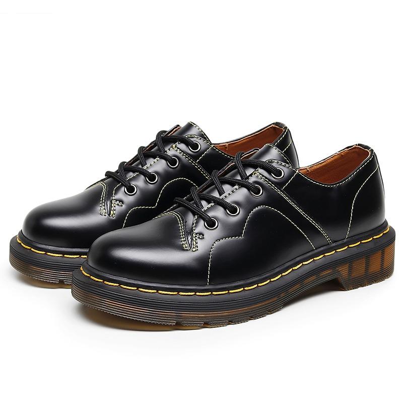 Martin Shoe Hole Low-top Leather Shoes Hurch Hoe Men's and Women's Summer Retro Glossy Leather Shoes