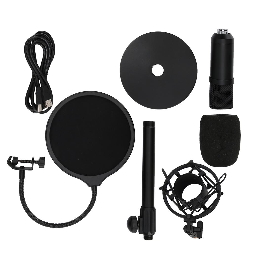 Condenser Microphone Set AM700‑USB Cardioid Aluminum Alloy Flat Head for Gaming Karaoke