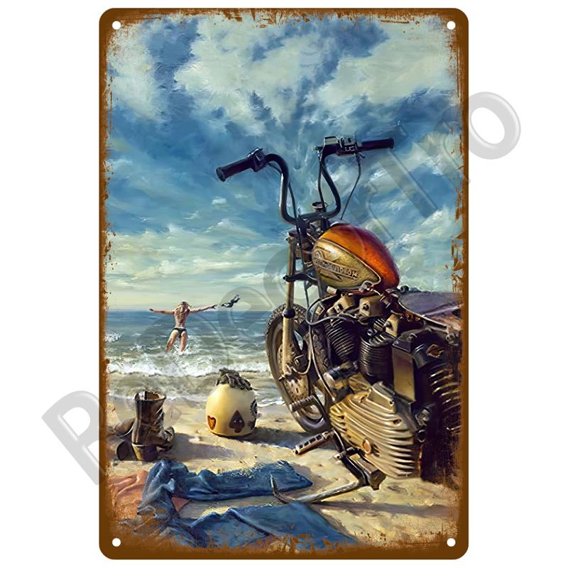 Motorolja Bensin Metallskylt Väggkonst Poster Plakett Vintage Plåtskyltar Järnmålning Dekoration För Mancave Café Garage Klubb Bar