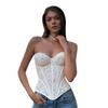 European and American Women Summer New Gyaru Sexy Lace Embroidery Tube Top Corset Vest Top Lace Strapless