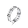 New Romantic Stainless Steel Shinny Zircon Ring for Couple Wedding Engagement Jewe