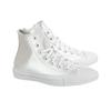 Converse Chuck Taylor All Star Iridescent Leather High-Top Skate Shoes Women Sneakers Silver 566094C