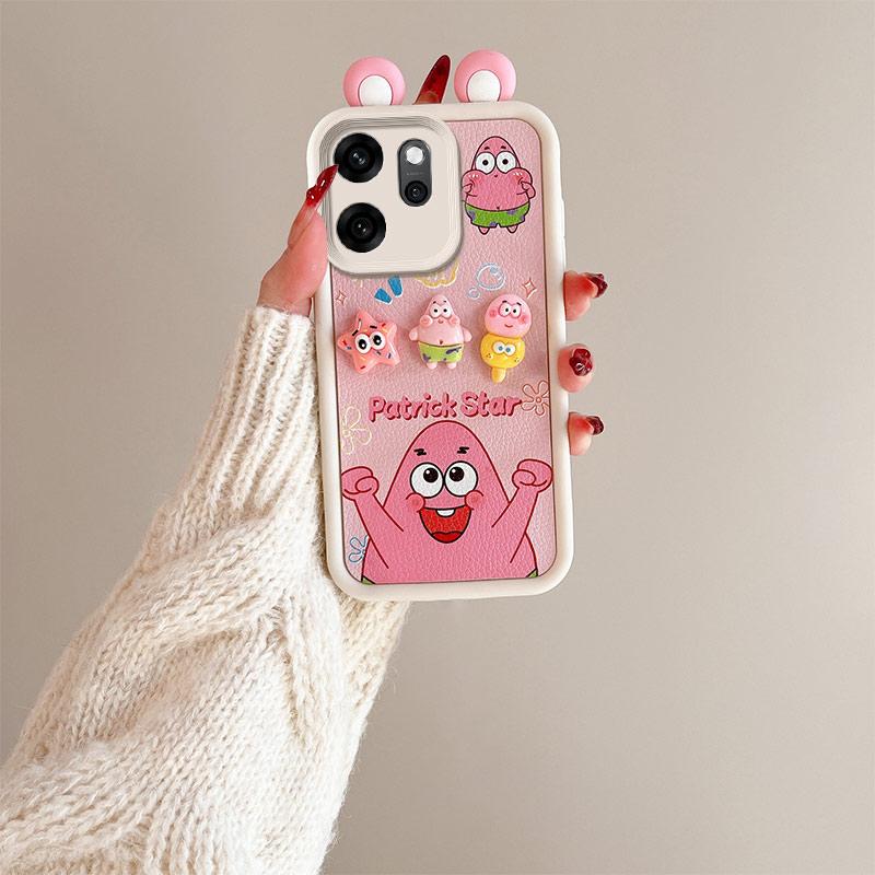 KEYSION Cute Ear 3D Cartoon Case for OPPO Reno14 F 5G with Bracelet Soft Silicone Shockproof Phone Cover for OPPO Reno 14F 5G