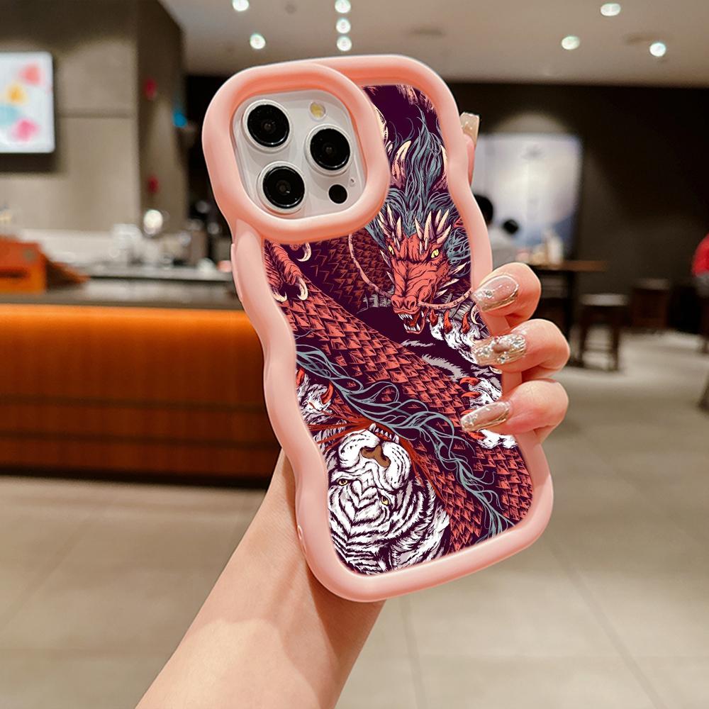 Ae77 Dragon Design Art Protective Phone Cases for iPhone 14 13 Pro Max 11 12 15 Plus XR Infinix Hot 40i Smart8 Tecno Big Wave TPU Back Cover