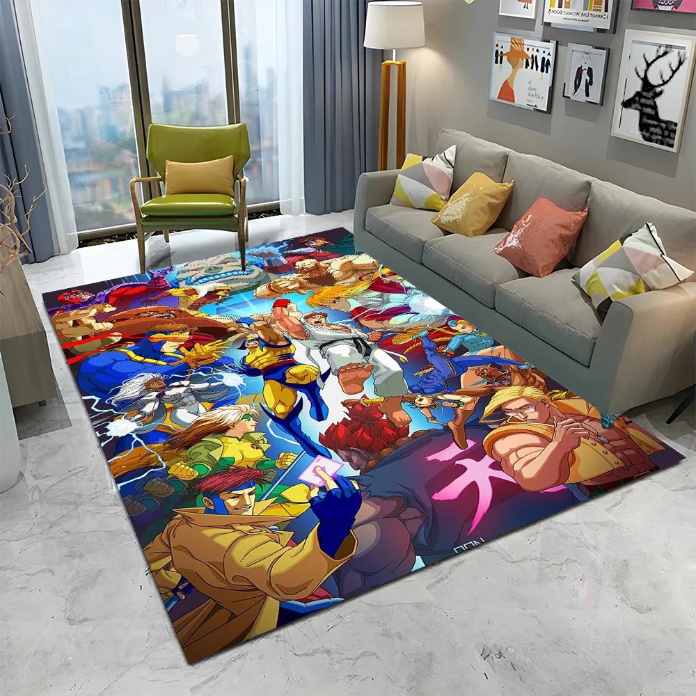 Street Fighter Retro Game SF Gamer Carpet Rug for Home Living Room Bedroom Sofa Doormat Decor,kids Area Rug Non-slip Floor Mat