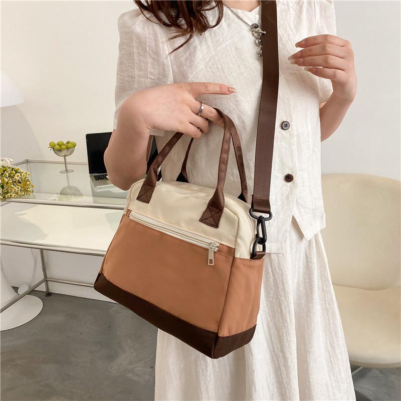 Trendy French Canvas Bag For Women Urban Style Chic Summer Crossbody Handbag