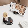 Coffee Cup Capybara Doll Phone Holder Animal Figurines Ornament Capybara Mobile Phone Stand Desk Decor Resin Capybra Model