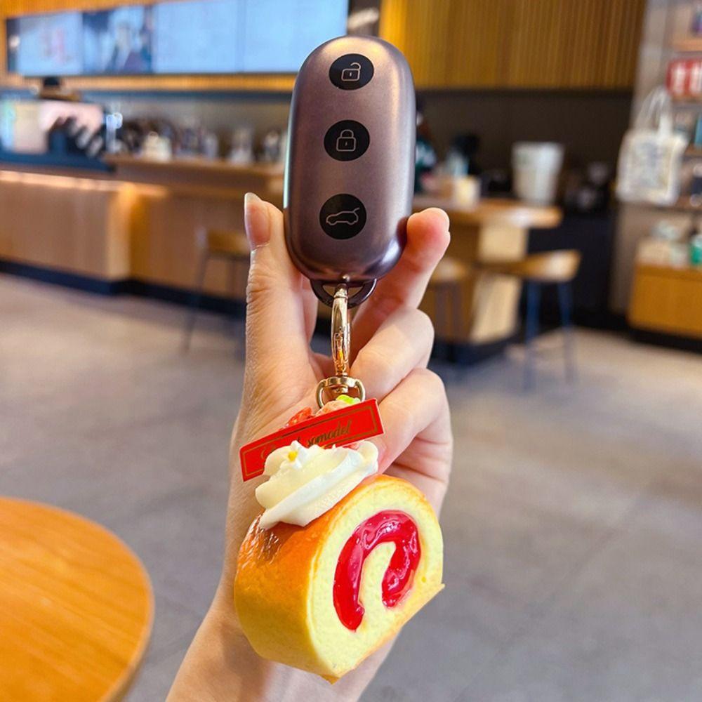 Stress Relief Strawberry Swiss Roll Squeeze Toy Cake-Shaped Stress Toy For Kids Adults
