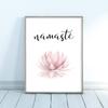 Namaste Lotus Print Zen Yoga Wall Art Canvas Painting Picture Inhale Exhale Modern Minimalist Poster Wall Decoration Home Room