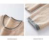 100% Pure Cashmere Color Block Round Neck Sweater with Five-Star Pattern - Simple and Versatile Design for Autumn/Winter