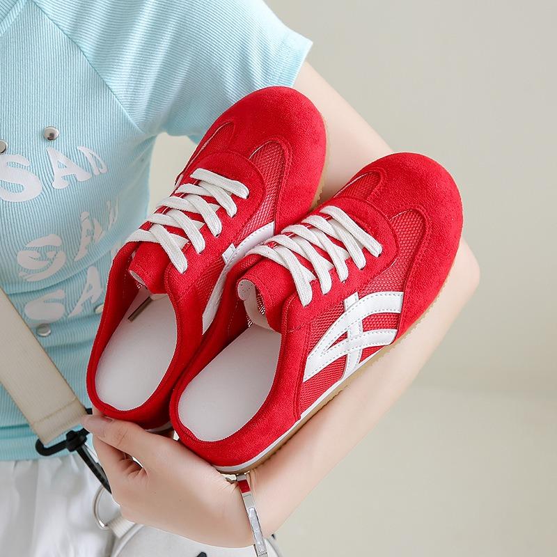 Little White Shoes Children's Summer New Student Leisure Through the Net Versatile Lazy Half Slippers