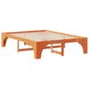Brown Bed Frame 140 x 200 cm Solid Pine Wood