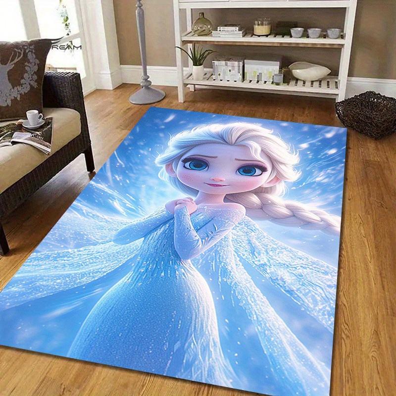 1pc Cute Elsa Pattern Area Rug Soft Flannel Floor Mat for Living Room,Office,Bedroom and Carpet,Sofa Coffee Table Floor Mat