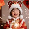 Chinese Style New Year Red Cap Ear Muffs Winter Warm Hat Kawaii Ear Protection Cap  Female/Girls