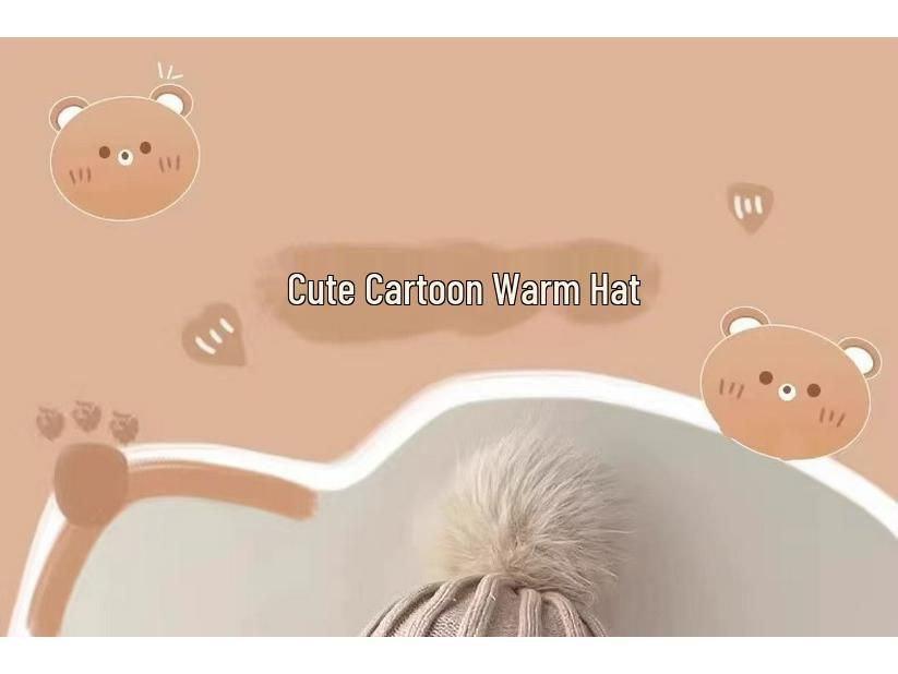 Infant Cute Warm Knitted Hat with Ear Protection for Boys & Girls - Ideal for Autumn & Winter.