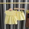 Baby Sets Girl Summer Clothing Cute Fruit Cotton Girls Plaid Sweet Princess 2pcs Suit Childrens Clothing Kids Vestidos