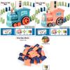 Domino Train for Kids Automatic Laying Electric Car Colorful Dominoes Set Brick Blocks Kits Games Educational Toys Girl Boy Gift
