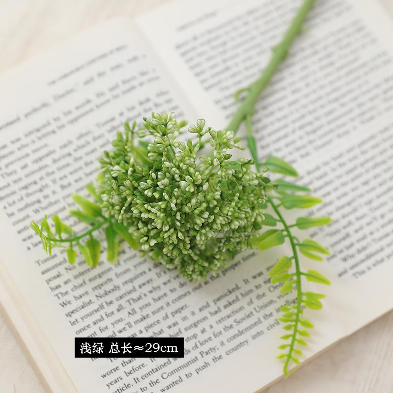 

Single Branch Soft Rubber Wheatgrass Fruit Lover Fruit Milan Fruit Popsicle Hydrangea Artificial Flower Home Wedding Decor 8pcs світло-зелений колір