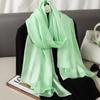 Luxury Brand Summer Solid Pure Silk Scarf Women Long Large Size Soft Wrap and Shawls Bandana Beach Hijab Head Female Foulard