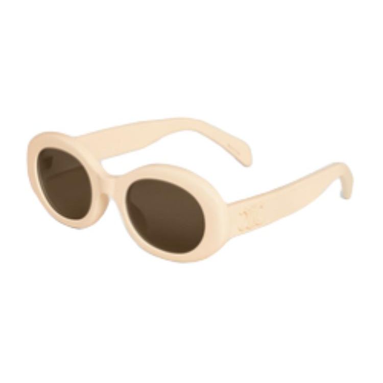 

Celine Solid Design Oval Sunglasses Women sunglasses Beige 4S194CPLB-01QE Basic Packaging-Eyeglass Case+Box