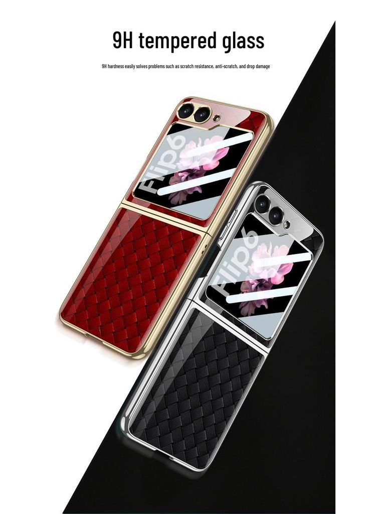 Samsung Z Flip6 Foldable Phone Case: Lightweight Glass Electroplating PC Hard Shell with Bare Metal Feel by GKK