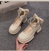 High-heeled Single Shoes Women's New Fashion Thick-heeled Bow Women's Shoes Pearl Casual Mary Jane Shoes