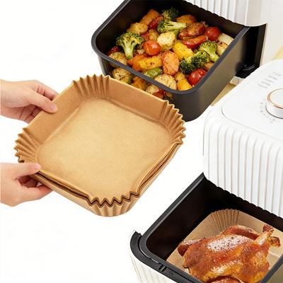 100pcs Disposable Square Mini Air Fryer Liners for 2-3 Qt Air Fryer Non-Stick Oil-proof and Water-proof Parchment Paper Pads