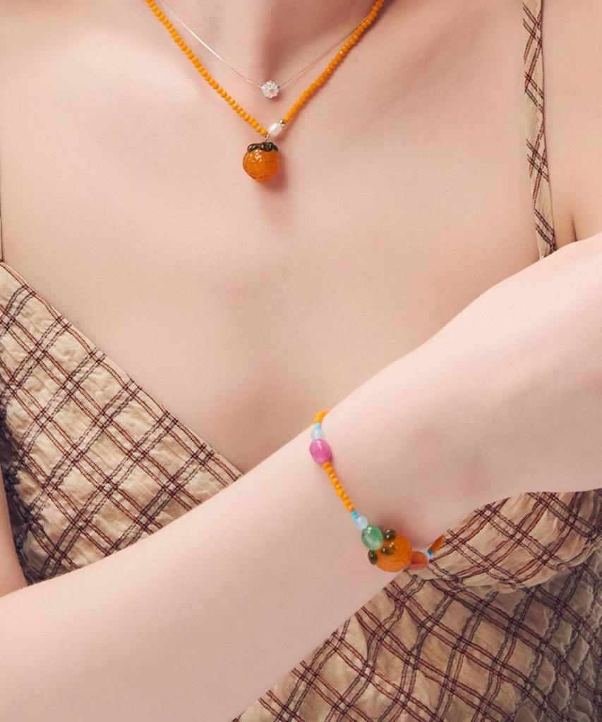Dana Burton Juicy Orange Glass Bracelet