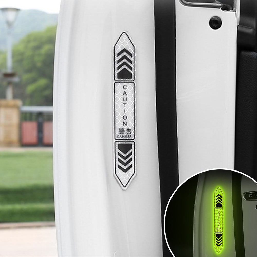 

4Pcs/Set Car Door Stickers Night Safety Reflective Warning Tape Door Stickers Decorative Stickers Car Reflective Strip