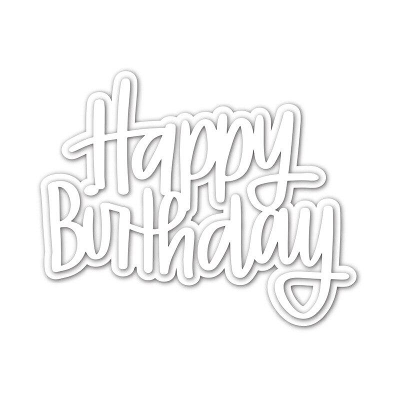 2pc Miexd Happy Birthday with Gift Boxes Metal Cutting Dies Embossing Paper Art Scrapbook Cutting Template DIY Letter Decoration Cutting Die