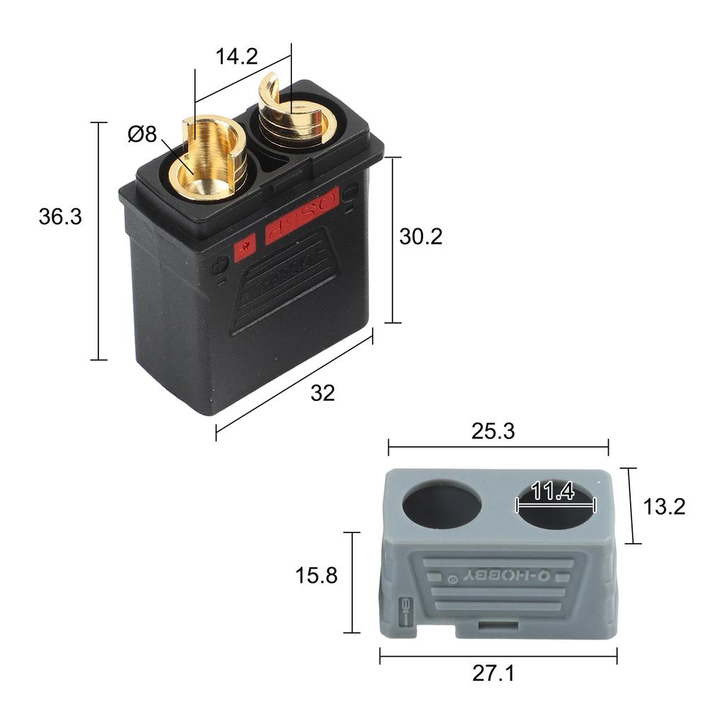 Connector For Outdoor Power Supplies Gold-plated Contact 500V QS8P-L Connector 8 12AWG Compatible PA Nylon Shell