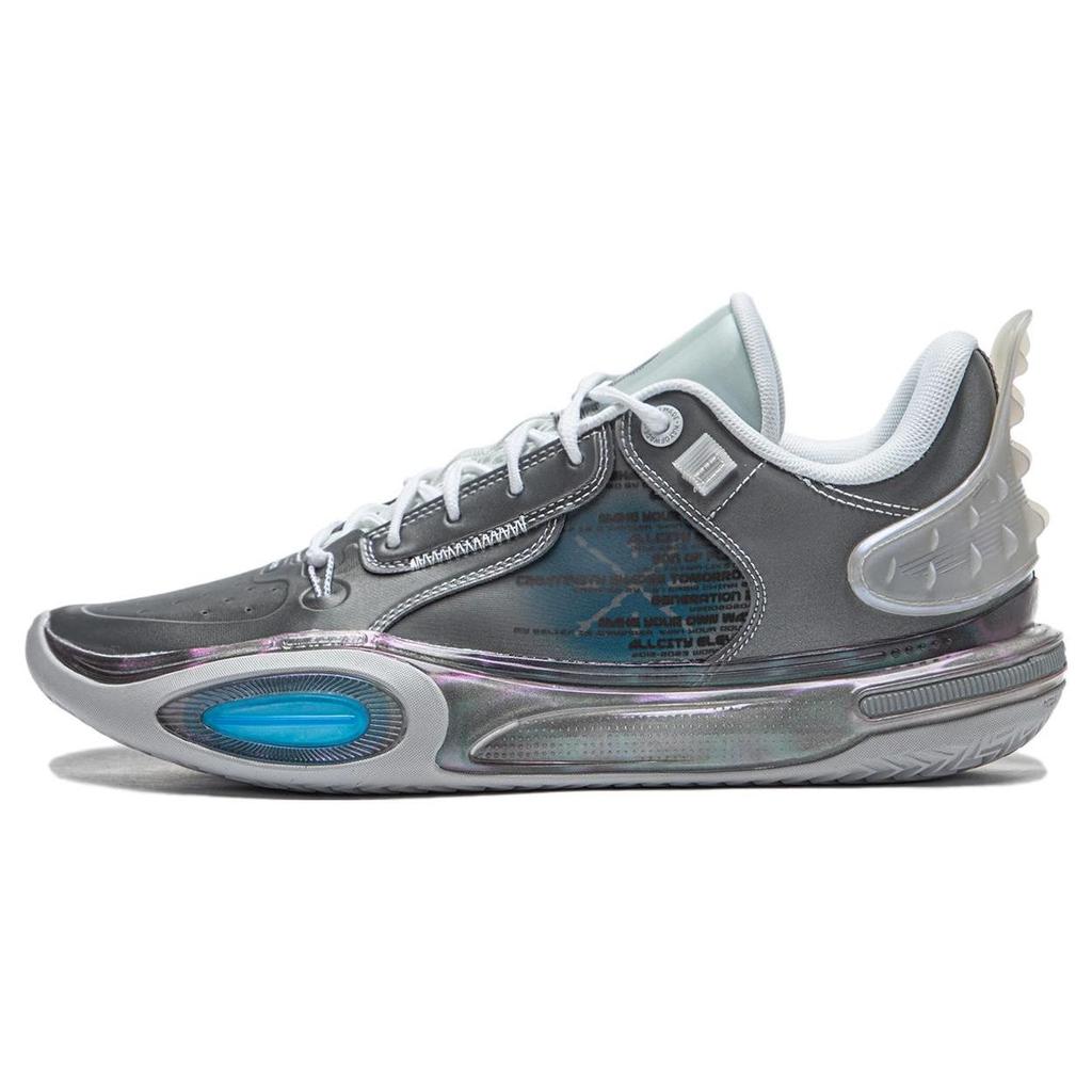 Li Ning All City 11 Sports Shock Absorption Low Top Basketball Shoes Unisex sneaker Gray ABAT031-9