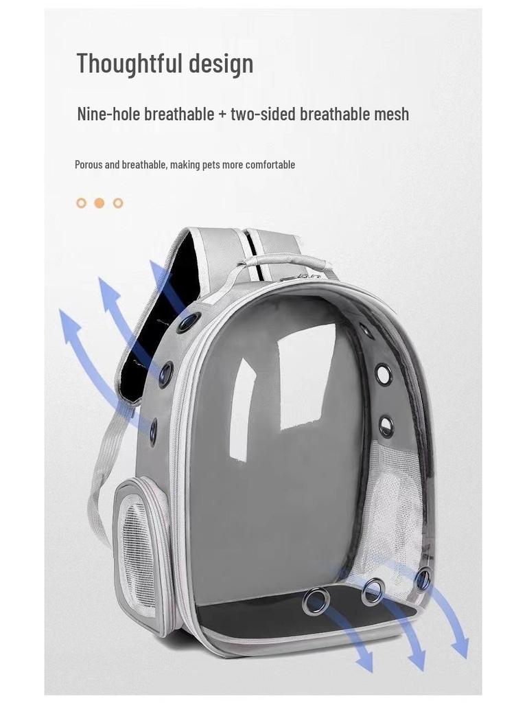 2025 Space Capsule Transparent Cat Backpack - Breathable, Double Shoulder, Portable Pet Carrier for Kittens