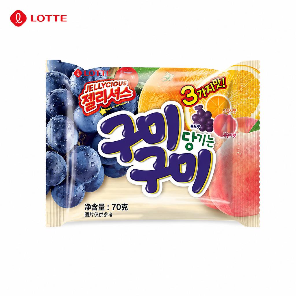 Caramelle Morbide Miste Frutta Lotte 70g | Gusto Ricco di Frutta Mista, Consistenza Gommosa, Snack Pratico