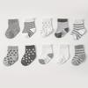 0-3 6-12 Months Boy Baby Socks Infant Newborn White Cotton Sock 10 Pairs Set