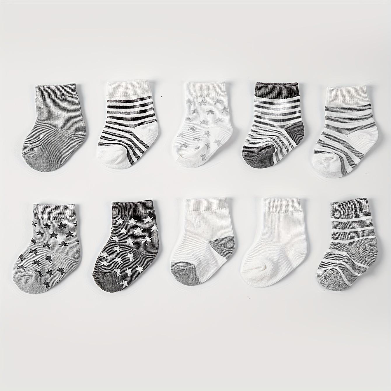 Wholesale 0-3 6-12 Months Boy Baby Socks Infant Newborn White Cotton Sock 10 Pairs Set 0-6 Months