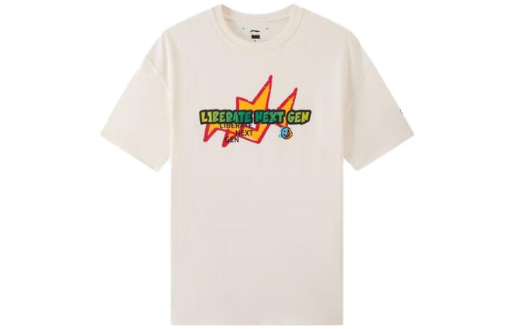 Li Ning T Shirts Women s Apricot Crew Neck Moderate Straight Fit LHST003-2 L