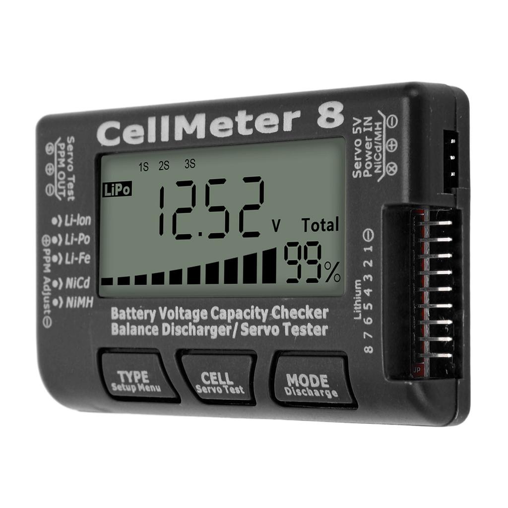 Digital Battery Capacity Checker Tester Detector Battery Balance Discharger Servo Tester for LiPo Black