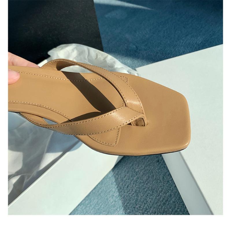 The New Style of Shoes Features Flat Herded Tops and High-heeled Slippers 34 хаки