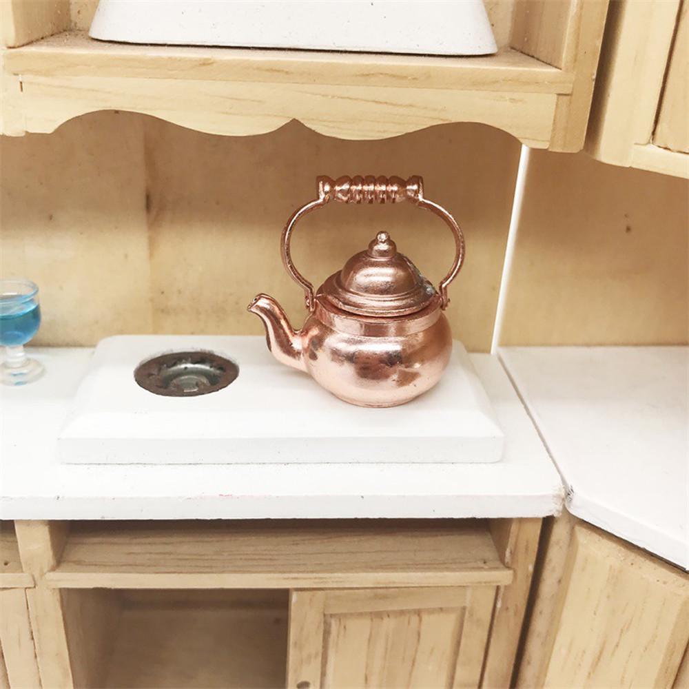 Retro Kettle Pot Open Lid Dollhouse Miniature  1:12 Scale  Home 
