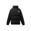 Li Ning Letter Print Color Block Loose Warm Down Jacket Unisex Outerwear Black AYMR304-1