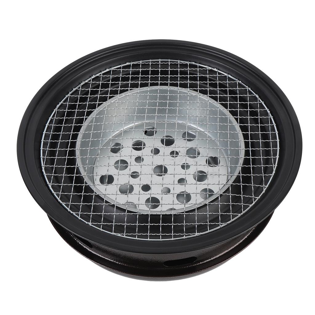 Charcoal Barbecue Stove Round Smokeless Charcoal Grill Stove with Thickened Grill Net for Home Comme