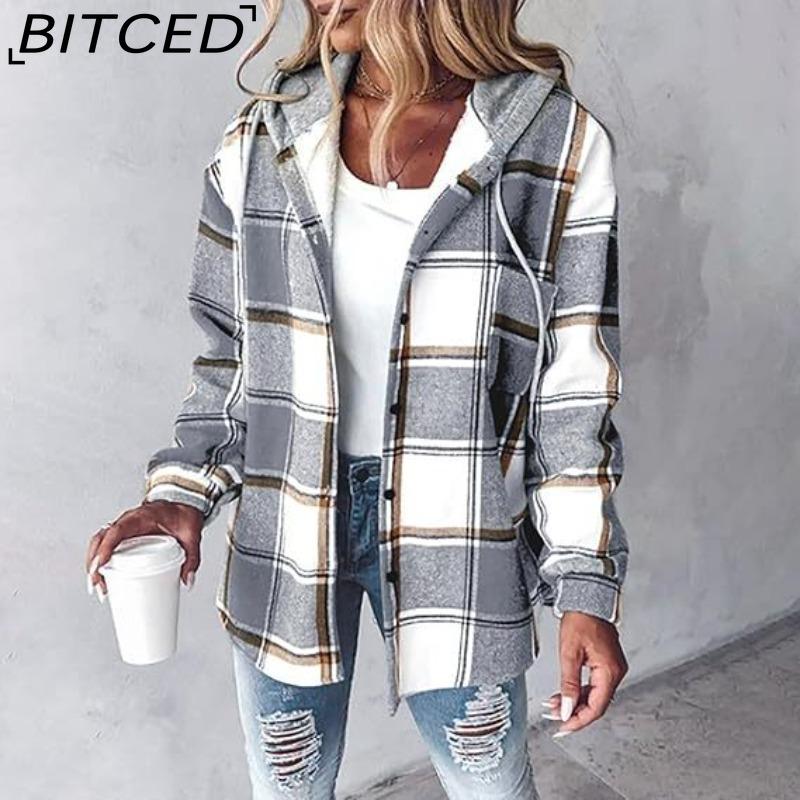 BITCED Women's Plaid Fall/Winter Coat