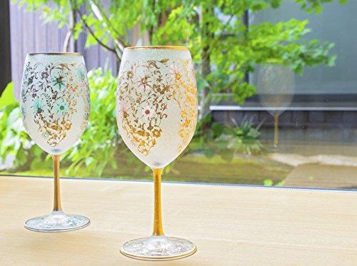 Aderia El Dorado Arabesque Gold Wine Glass, 540ml, Made in Japan, Gift Boxed, Stylish, Perfect for Red Wine and White Wines. A perfect gift for women,