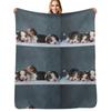 Cute Newborn Beagle Puppies Throw Blanket Outdoor Soft Blanket for Picnic Beach Camping